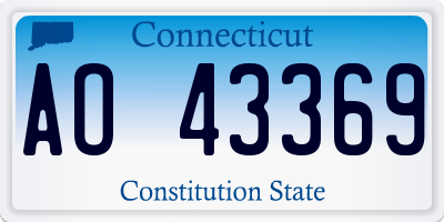 CT license plate AO43369