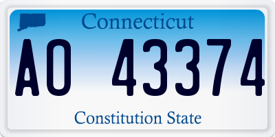 CT license plate AO43374