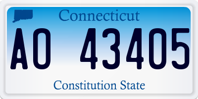 CT license plate AO43405