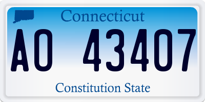 CT license plate AO43407