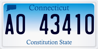 CT license plate AO43410