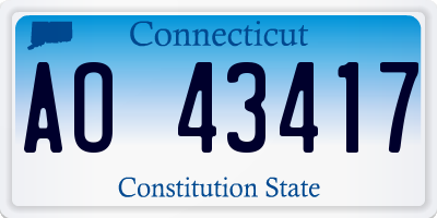 CT license plate AO43417