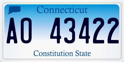 CT license plate AO43422