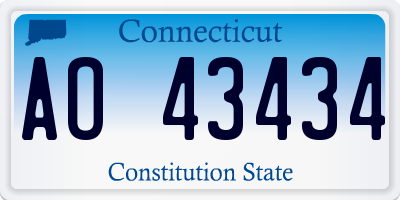 CT license plate AO43434