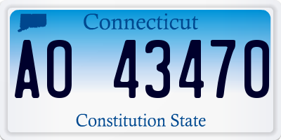 CT license plate AO43470