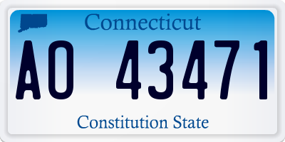 CT license plate AO43471