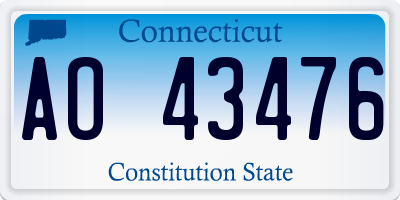 CT license plate AO43476