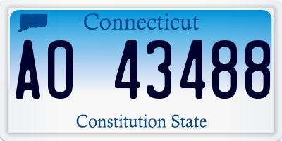CT license plate AO43488