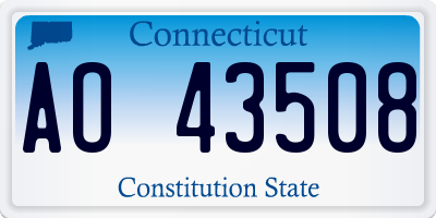 CT license plate AO43508