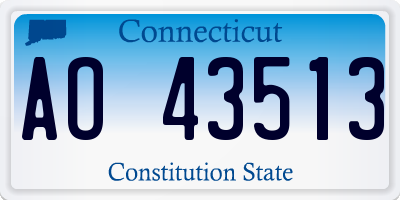 CT license plate AO43513
