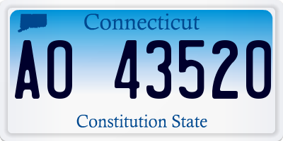 CT license plate AO43520