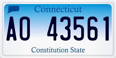 CT license plate AO43561