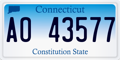 CT license plate AO43577