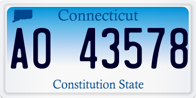 CT license plate AO43578