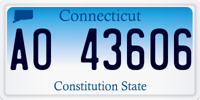 CT license plate AO43606
