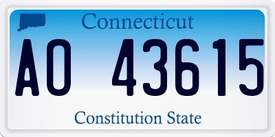 CT license plate AO43615