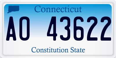 CT license plate AO43622
