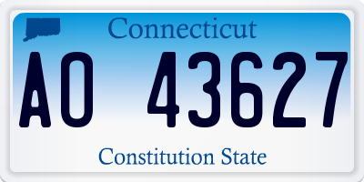 CT license plate AO43627