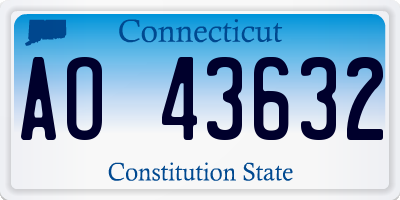 CT license plate AO43632