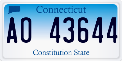 CT license plate AO43644