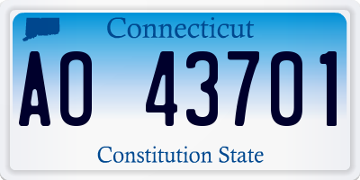 CT license plate AO43701
