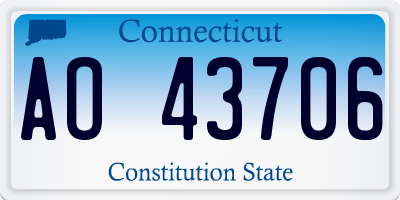 CT license plate AO43706