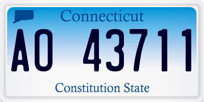 CT license plate AO43711