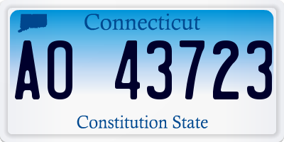 CT license plate AO43723