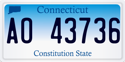 CT license plate AO43736