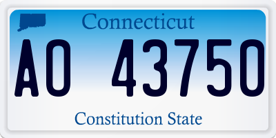 CT license plate AO43750