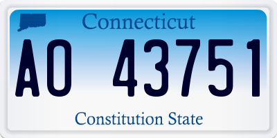 CT license plate AO43751