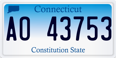 CT license plate AO43753