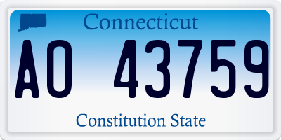 CT license plate AO43759
