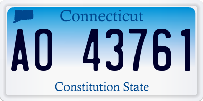 CT license plate AO43761