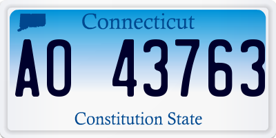 CT license plate AO43763
