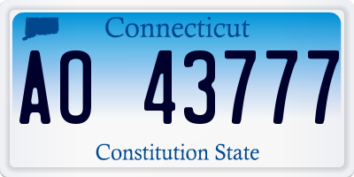 CT license plate AO43777