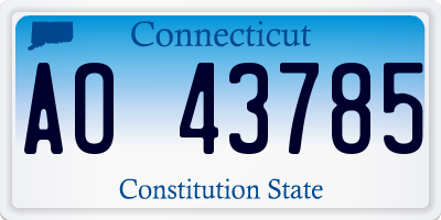 CT license plate AO43785