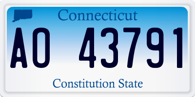 CT license plate AO43791