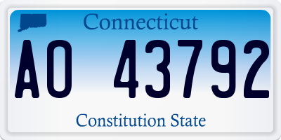 CT license plate AO43792