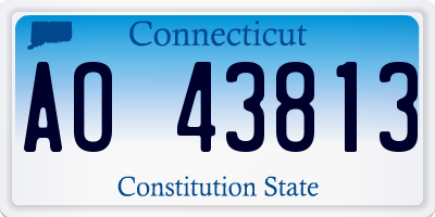 CT license plate AO43813