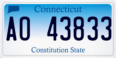 CT license plate AO43833