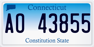 CT license plate AO43855