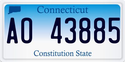 CT license plate AO43885