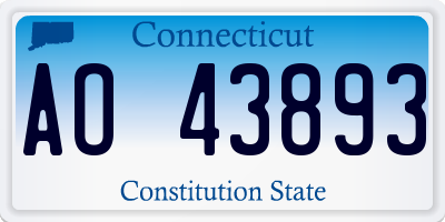 CT license plate AO43893