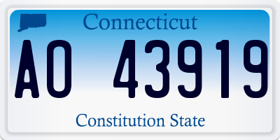 CT license plate AO43919