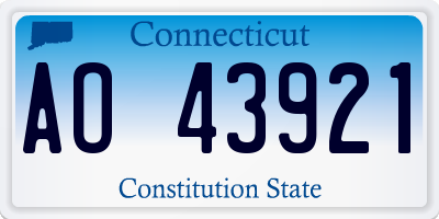 CT license plate AO43921
