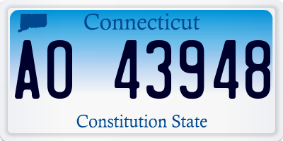 CT license plate AO43948