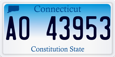 CT license plate AO43953