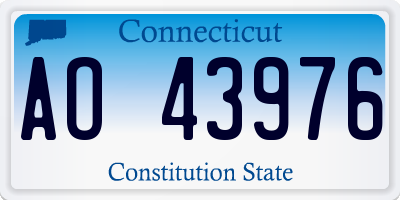 CT license plate AO43976