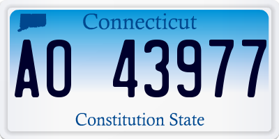 CT license plate AO43977